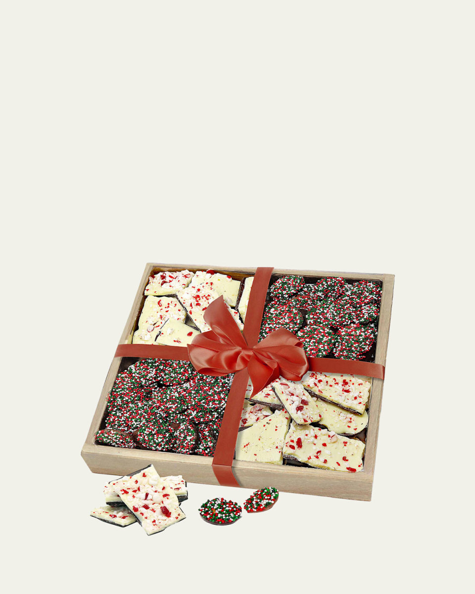 Holiday Belgian Chocolate Bark & Nonpareil Gift Tray